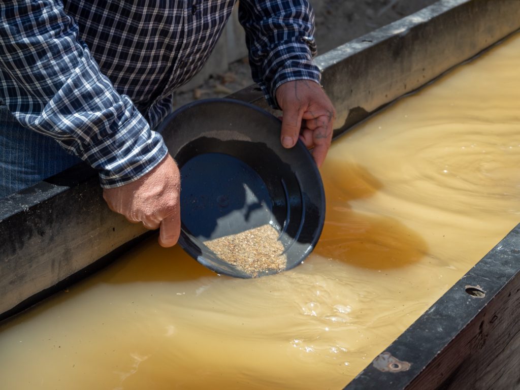 Panning for gold in Alaska