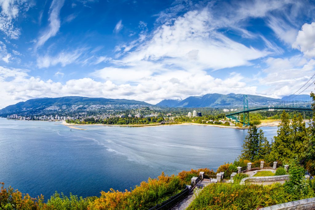 Vancouver skyline panorama taken at Prospect Point, Stanley Park