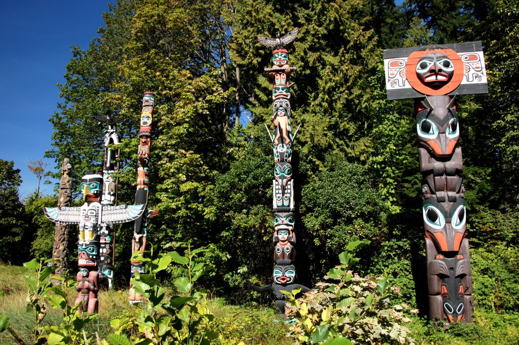 Totem poles in Vancouver, Canada
